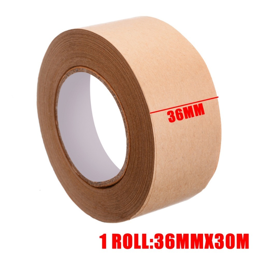 Adhesive Tapes 1 Roll 30m Gummed Kraft Paper Brown Bundled Adhesive Masking Paper Tape for Box Sealing Kraft Paper Tape Packaging Tools 230703