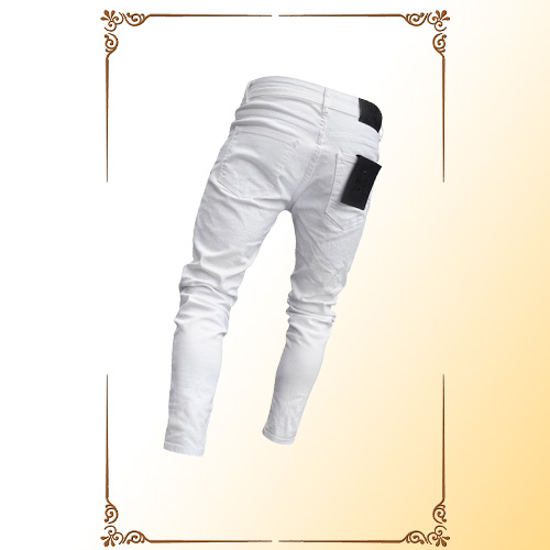 3 Styles Men Stretchy Ripped Skinny Biker Embroidery Print Jeans Destroyed Hole Taped Slim Fit Denim Scratched High Quality Jean 2