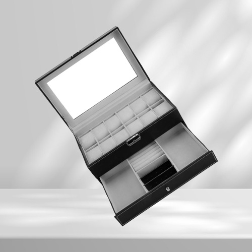 New 12 Grids Slots Double Layers PU Leather Watch Storage Box Professional Watch Case Rings Bracelet Organizer Box Holder1