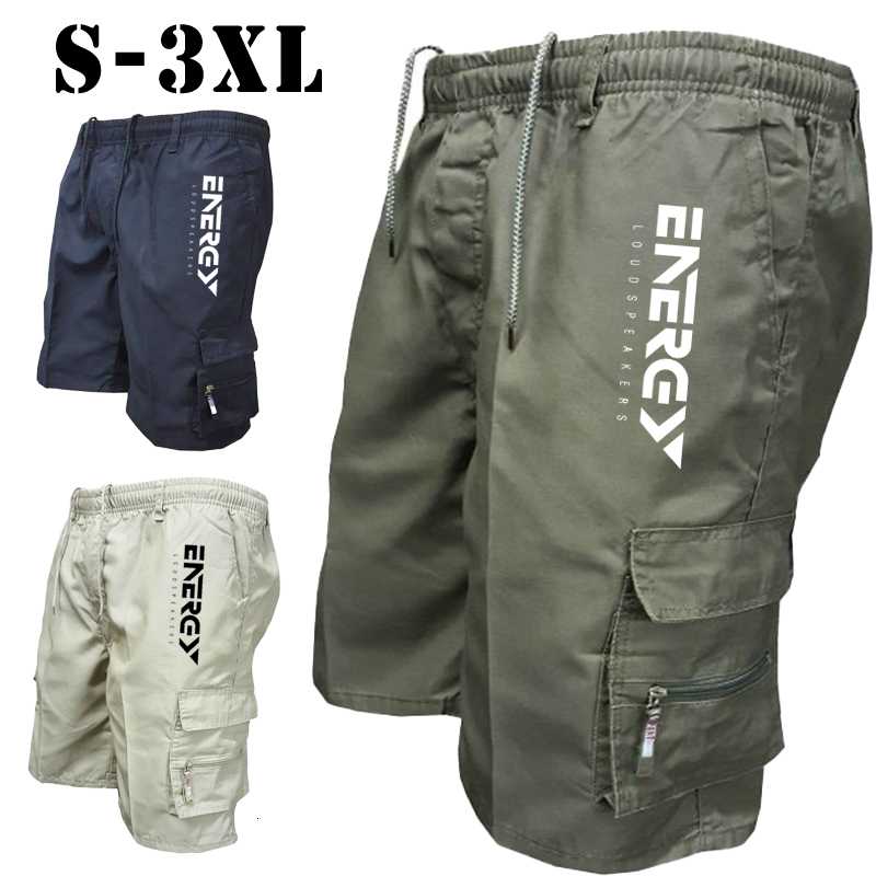 Men's Shorts Outdoor Cargo Male Overalls Elastic Waist Cycling Multipockets Loose Work Quick Dry Sport Printed Trousers 230703
