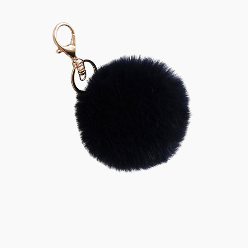 Rabbit Fur Soft Plus Pompom Keychain Keyring Ball Real Fur Soft y Charm Dangle Car Pendant Decor