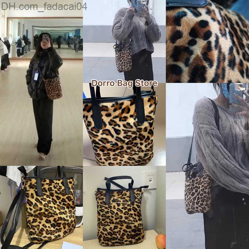 Evening Bags Evening Bags Vintage Leopard Pattern Women Small Shoulder Bag Fashion Plush Ladies Purse Handbags Portable Female Daily Messenger Bags Z2