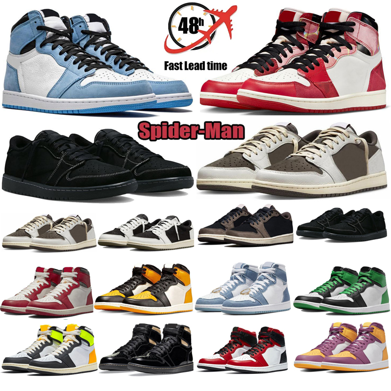 1 Basketball Shoes Men Women 1s Lost Found Spider Verse low Olive Black Phantom Reverse Mocha Bred Patent Lucky Green Mens Trainer Sport Sneakers
