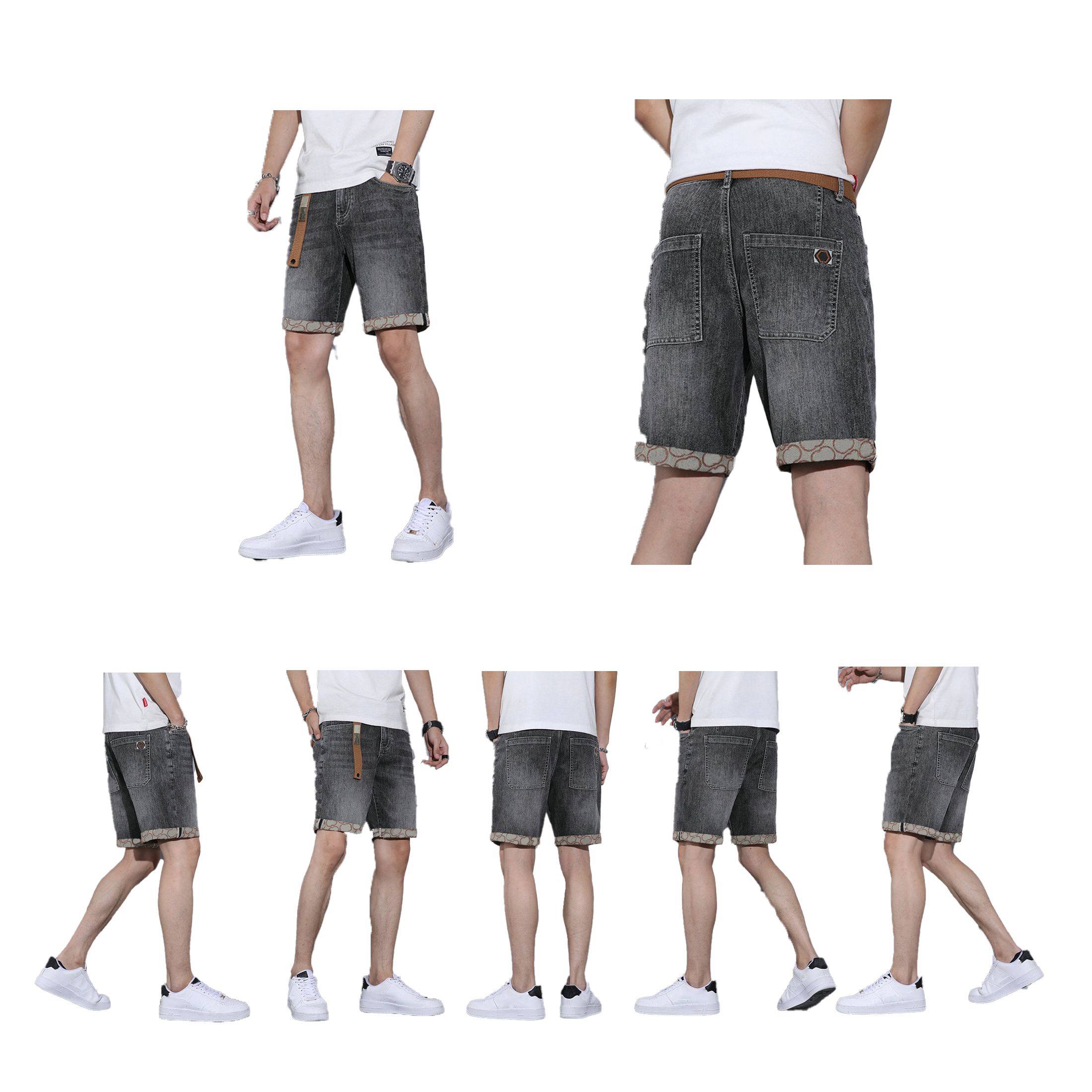 2023 Summer Men's Designer Men's Shorts Denim Fashion Brand Cropped Pants Casual Straight Loose Embroidery Versatile Shorts Stretch Top Quality Size 28-38, Blue 
2023 Summer Men's Designer Men's Shorts Denim Fashion Brand Cropped Pants Casual Straight Loose Embroidery Versatile Shorts Stretch Top Quality Size 28-38, Blue