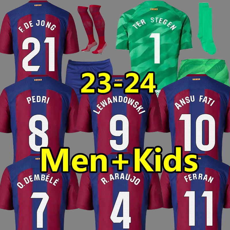 23 24 LEWANDOWSKI PEDRI GAVI barcelonas soccer jerseys Gundogan TER STEGEN ANSU FATI F. DE JONG R. ARAUJO 2023 2024 barca camiseta de futbol football shirt men kids kits, 23-24 gk patch
23 24 LEWANDOWSKI PEDRI GAVI barcelonas soccer jerseys Gundogan TER STEGEN ANSU FATI F. DE JONG R. ARAUJO 2023 2024 barca camiseta de futbol football shirt men kids kits, 23-24 gk patch