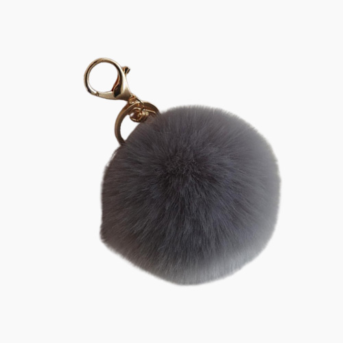 Rabbit Fur Soft Plus Pompom Keychain Keyring Ball Real Fur Soft y Charm Dangle Car Pendant Decor
