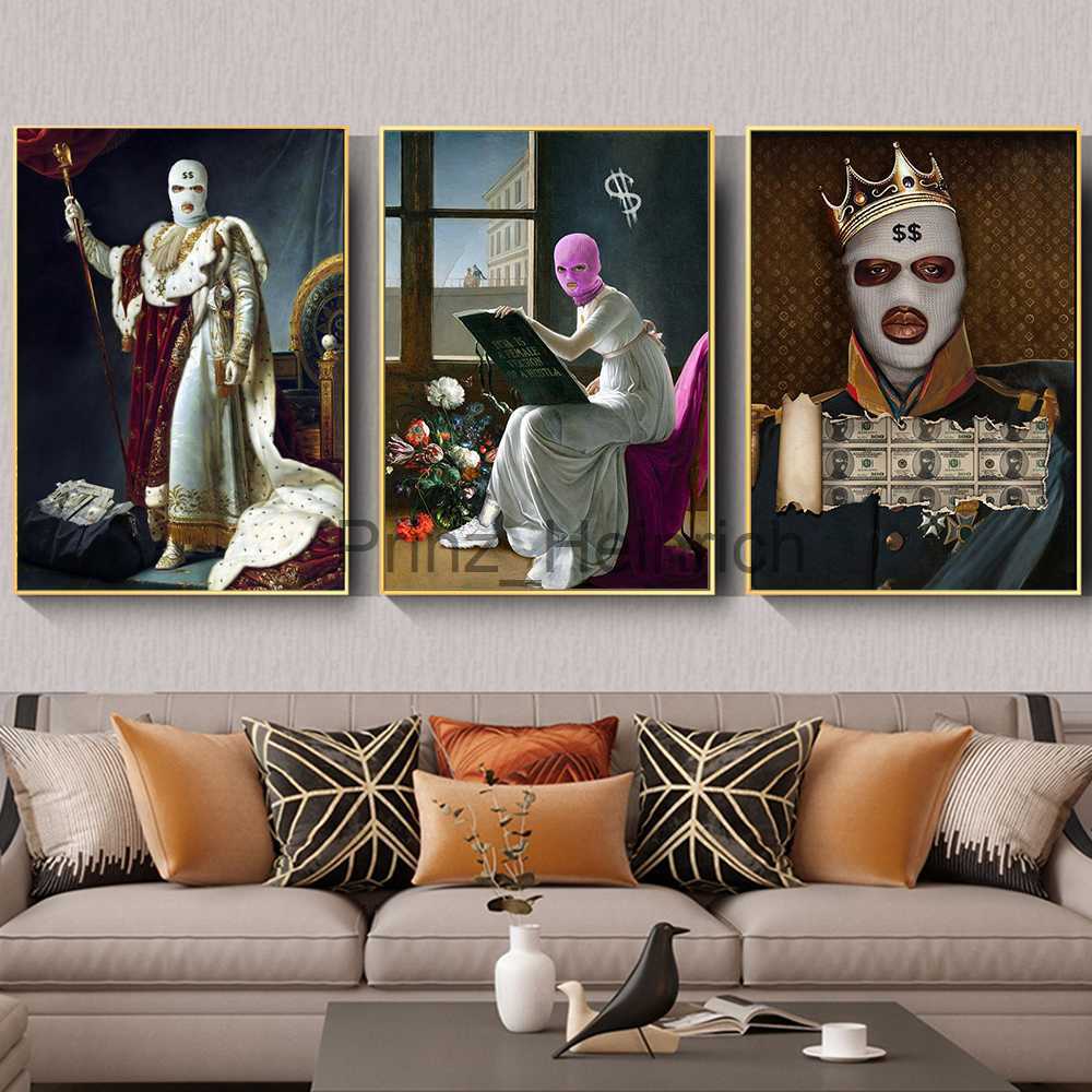 Wallpapers Vintage Canvas Painting Posters Masked Artist Criss Bellini Print Art Works For Home Wall Living Room Decoration Picture Cuadros J230704
