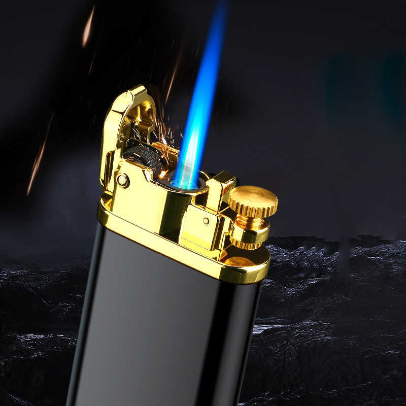 Portable Metal Flame Gas Torch Turbo Wholesale Creative Windproof Blue Butane Cigar Lighters Gadgets for Men 20SQWithout W260202