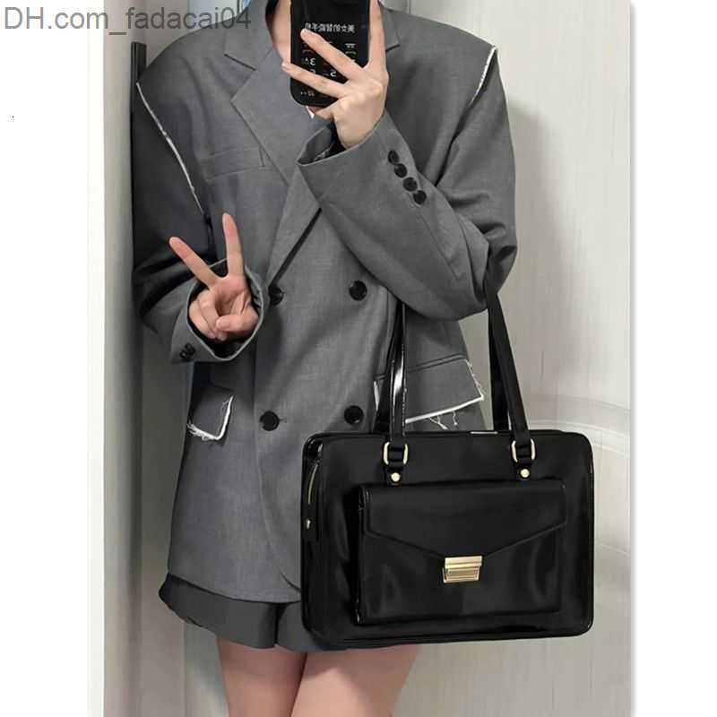 Evening Bags Evening Bags Xiuya Vintage Messenger Bag Japanese Black High Capacity Handbags for Women Pu Leather Casual Campus Daily Z230706
