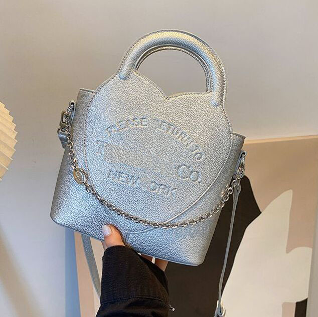 PU bag bucket bag women one shoulder crossbody bag designer bag handbag Litchi grain chain decoration tote luxury shopping leather bags wallet tote 9colour