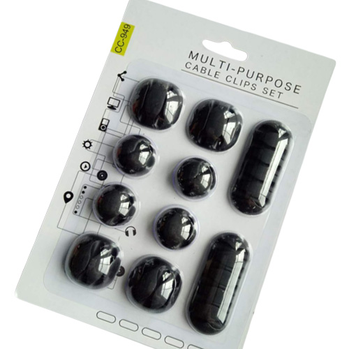 10Pcsset Multipurpose Single Double Five holes Wire Cord Cable Clips Ties USB Charger Holder Organizer With Adhesive Desk new1545365