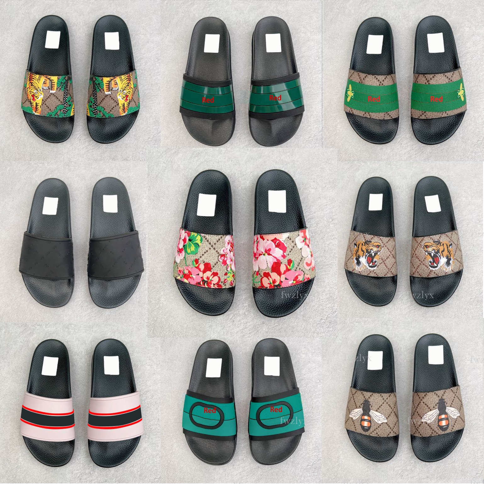 designer g Slide Sandal fast Slider Slippers Blooms Flower Tiger Bee Luxury Canvas Flat Gear Bottom Summer Beach Rubber Sliders Slides Sandals for Mens Womans