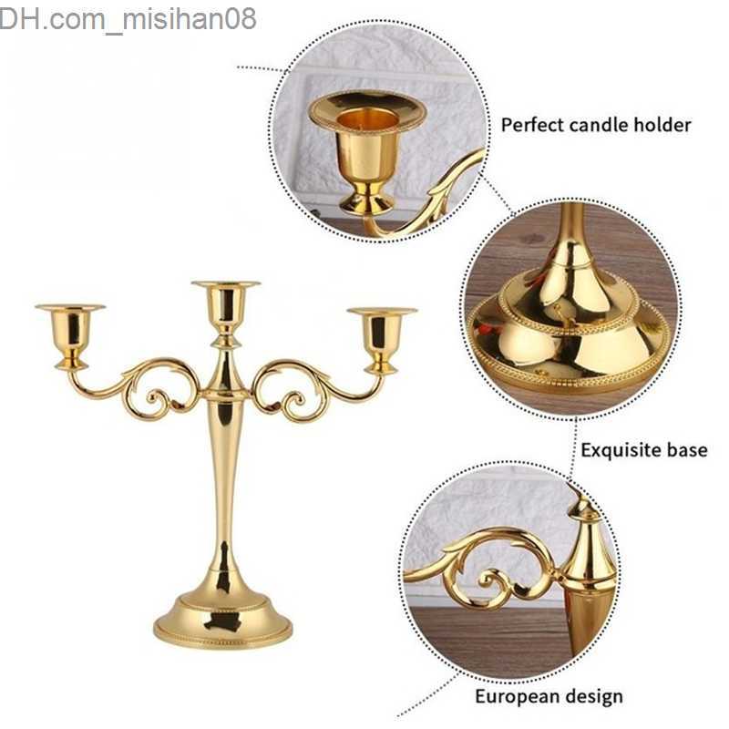 Holders Nordic Alloy Candle Holder Three-Headed Candlestick For Party Weddings Candlelight Dinners Romantic Candelabrum Z230704 H260310