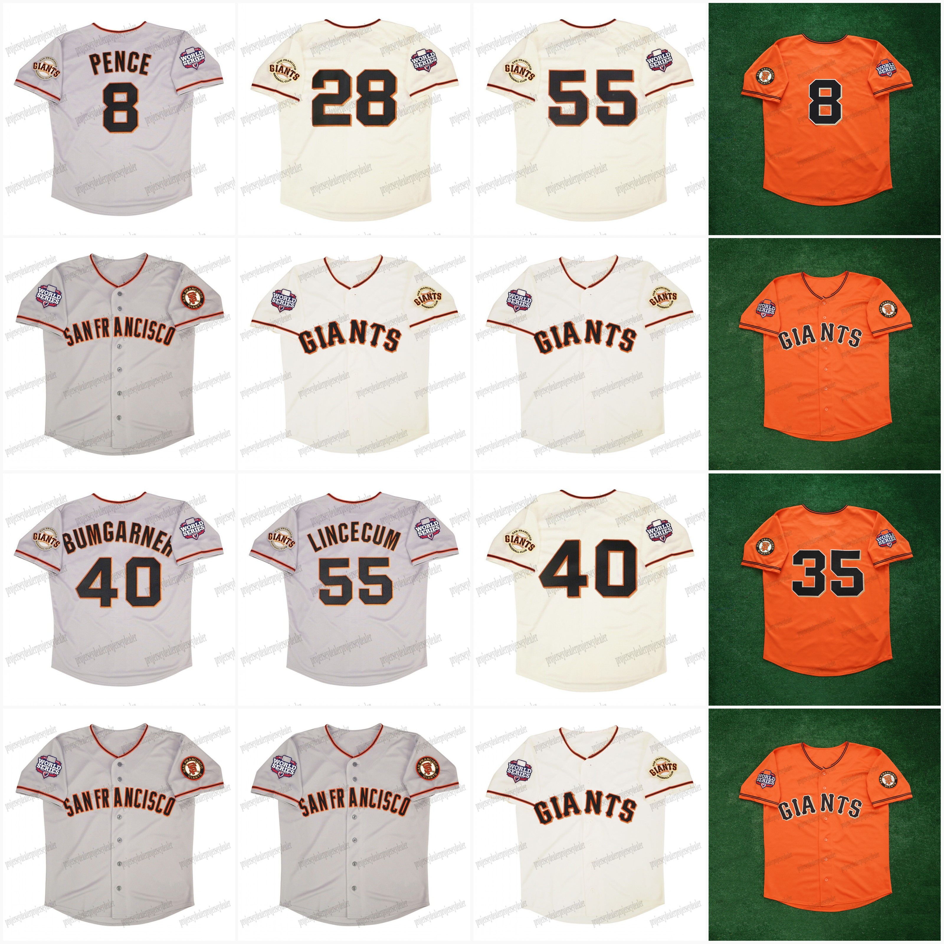 San Francisco 2012 World Series Giants Jersey Hunter Pence Buster Posey Madison Bumgarner Madison Bumgarner Tim Lincecum Aubrey Huff Custom