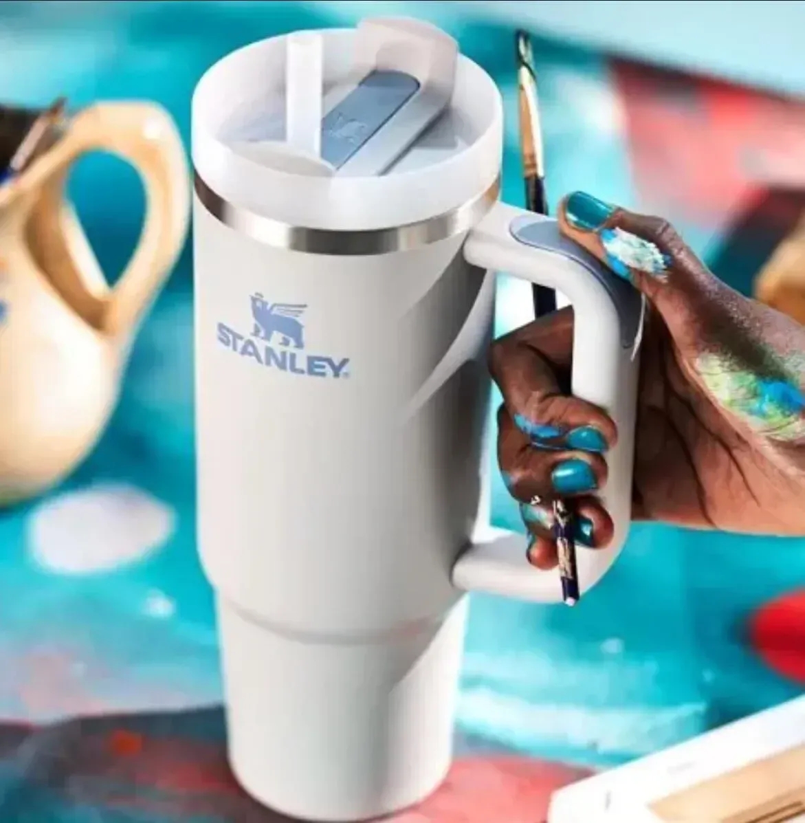 100% REAl 40oz H2.0 Stanley Tumblers With Logo on Lid Stainles Steel Double Walled Insulated Car Mugs Thermos Water Bottles New, Multi-color
100% REAl 40oz H2.0 Stanley Tumblers With Logo on Lid Stainles Steel Double Walled Insulated Car Mugs Thermos Water Bottles New, Multi-color