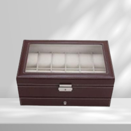 New 12 Grids Slots Double Layers PU Leather Watch Storage Box Professional Watch Case Rings Bracelet Organizer Box Holder1