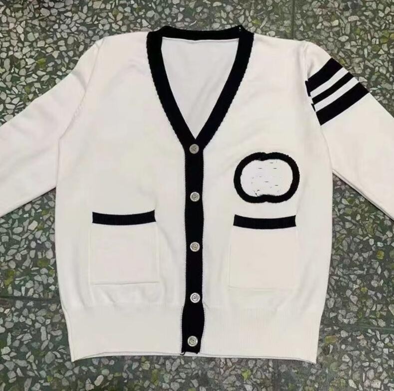 Designer Women Cardigan V-Neck Sweater Luxury G Letter Long Sleeve Wool Knitted Solid Soft
