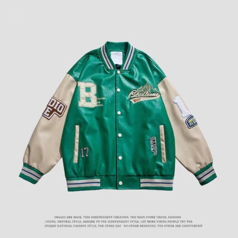 Mens Jackets Autumn and winter retro American pilot leather jacket mens and womens hiphop loose Y2K embroidered stitching baseball uniform 230705