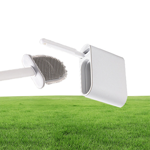 Cracked Household Long Handle Soft Glue Toilet Brush No Dead Corner Cleaning Tpr Silicone Brush5513773