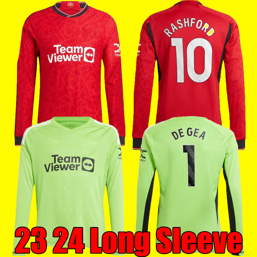 23 24 SANCHO soccer jerseys final B. FERNANDES long sleeve RASHFORD MANS UTDs football shirt 2023 men kit FA ERIKSEN CUP CASEMIRO MANCHESTERS Lancashire Rose 888