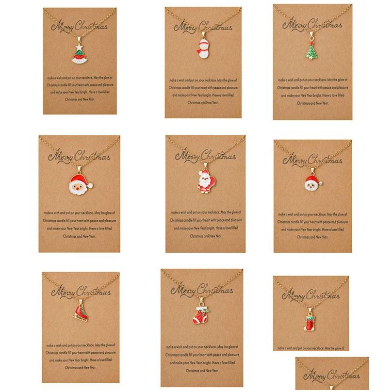 Pendant Necklaces Merry Christmas Necklace With Gift Card Santa Claus Tree Sock Snowman Gold Chains For Women Girls Party Jewelry Dr Dhjfe
Pendant Necklaces Merry Christmas Necklace With Gift Card Santa Claus Tree Sock Snowman Gold Chains For Women Girls Party Jewelry Dr Dhjfe