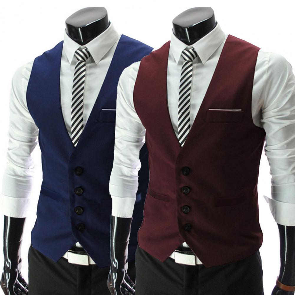 Men's Vests Formal Vest Slim Fit Simple Suit Casual Waistcoat 230705