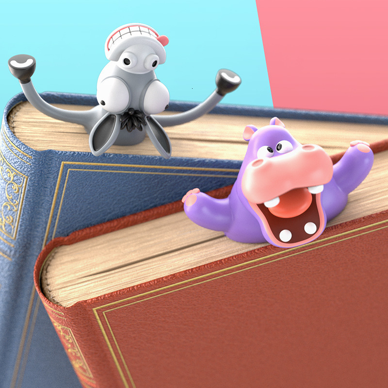 Bookmark 1pcs Creative 3D Stereo Bookmark for Book Reading Cartoon Animal Marker Cute Panda Dog Shark Page Hold Kids Gifts School A6660 230704