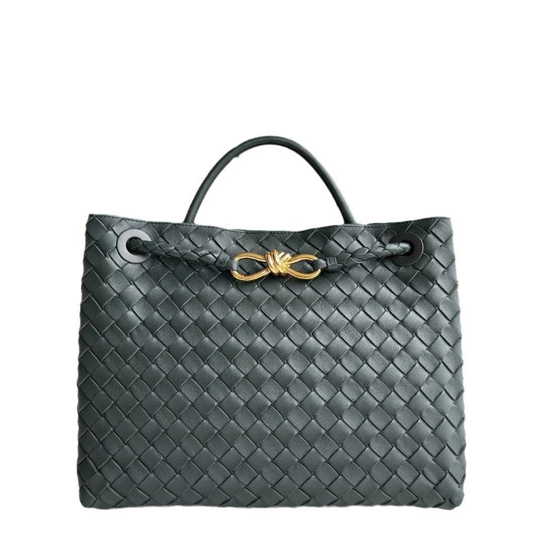 2024 Family 8-E Buckle Andiamo Original Leather Designer New Woven Womens Portable Single Shoulder Crossbody Official Document Tote Bag 1136Ess