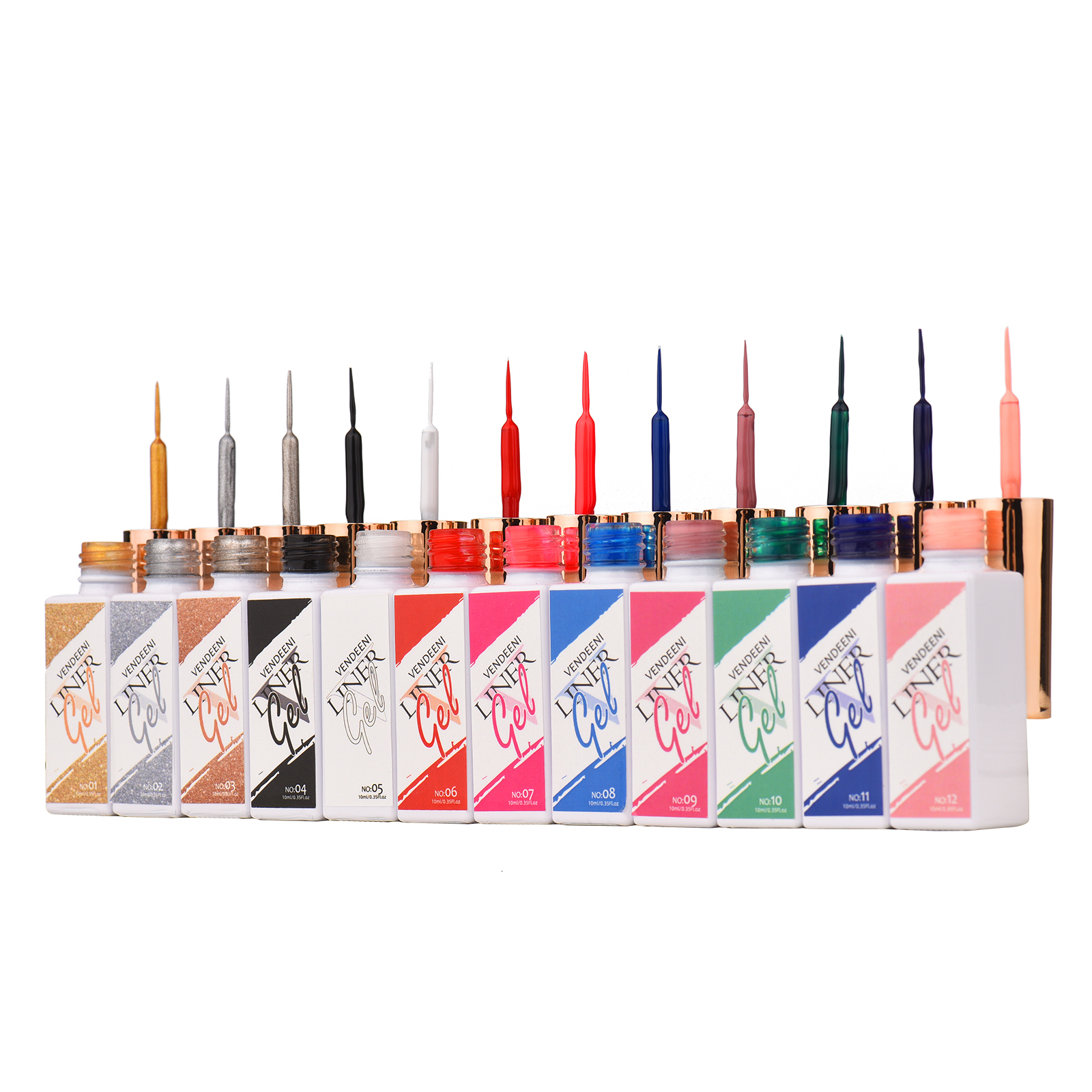 Nail Gel vendeeni 12 Colors Painting Polish Set Liner Kit DIY Line Art for Salon 230704