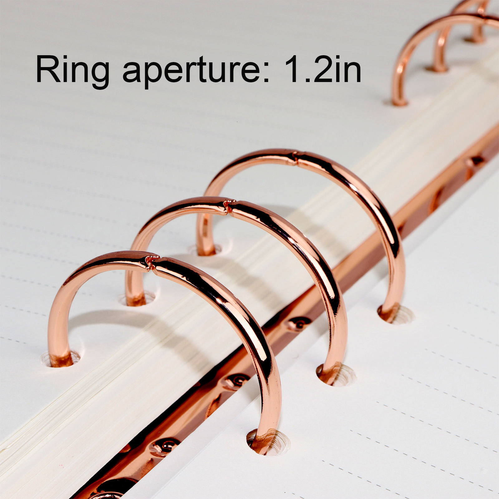 Binders Rose Gold And Gold Ring Binder Metal Accessories 30mm 21mm Ring Aperture Notebook Office Storage Stationery Metal Ring Binder 230704