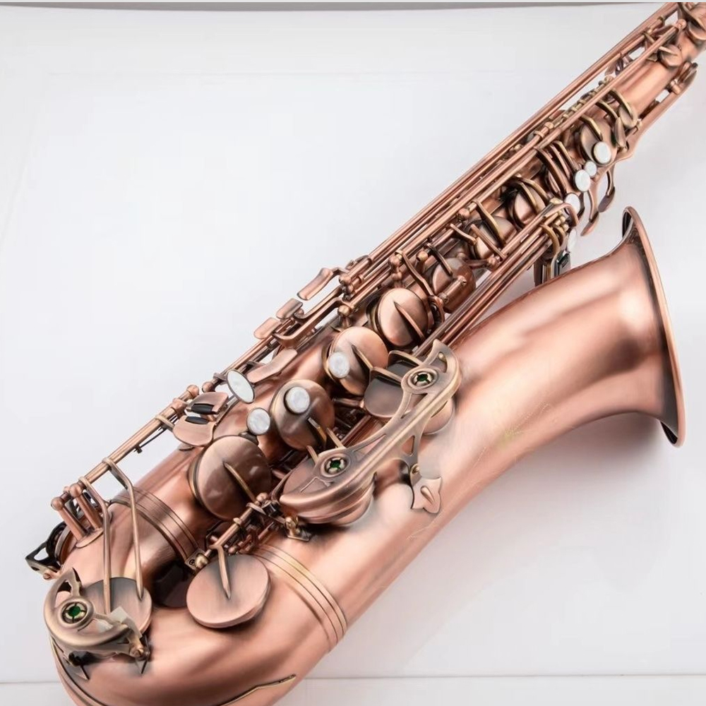 Professional tenor saxophone electroplating red antique bronze tenor falling B tone double rib key shell button tenor saxophone with accessories
Professional tenor saxophone electroplating red antique bronze tenor falling B tone double rib key shell button tenor saxophone with accessories