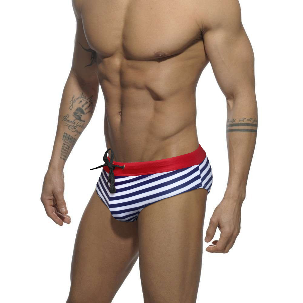 Men's Swimwear Summer Striped Sexy Low Waist Fashion Beach Shorts Zwembroek Heren 230705