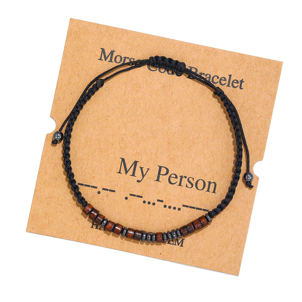 New Popular Handmade Believe Morse Code Braided Couple Bracelet