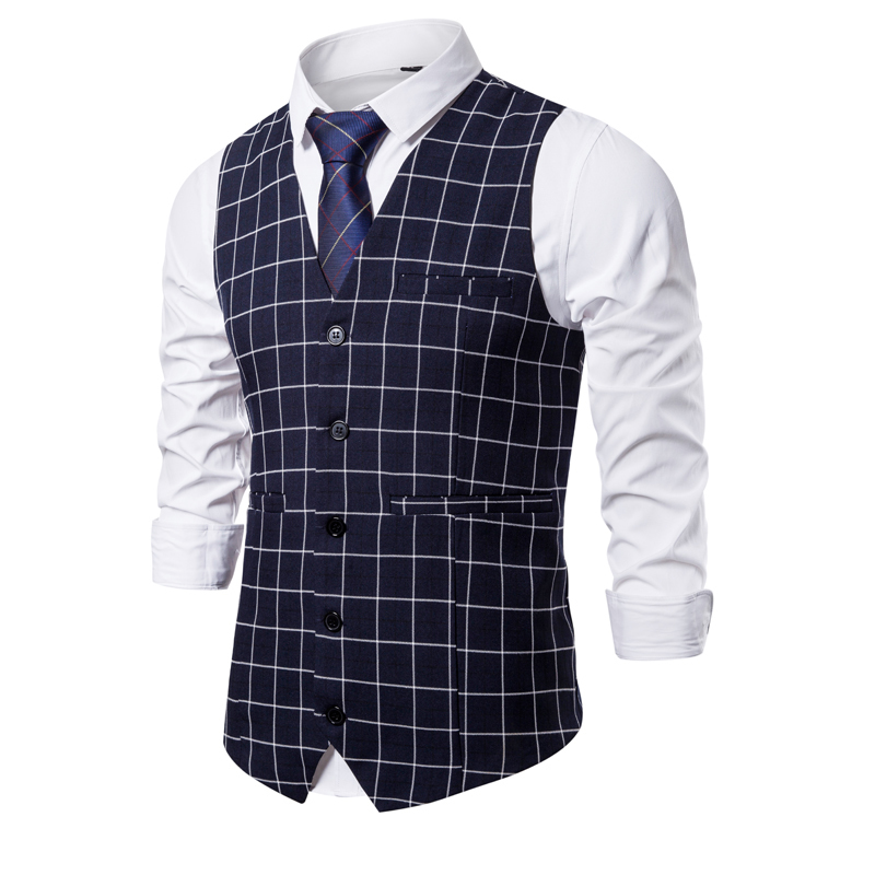 Men's Vests 3XLS Plaid Style Tops Wedding Striped Party European Homme Vest Dress Men Fashion Business Clothing Size Casual Formal 230705