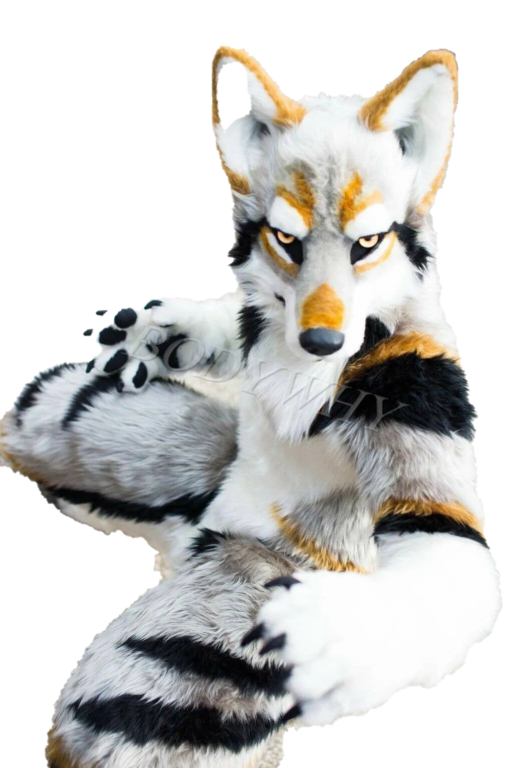 mascot Kostum bulu panjang berbulu Husky anjing rubah kostum maskot Fursuit serigala Cospaly pesta Fursuit setelan Halloween ukuran dewasa