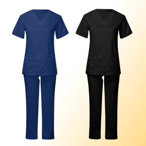 Women039s Pants Capris Solid Color Unisex Men Women Short Sleeve V Neck Nurses Scrubs TopsPants Nursing Working Uniform Set 2137549