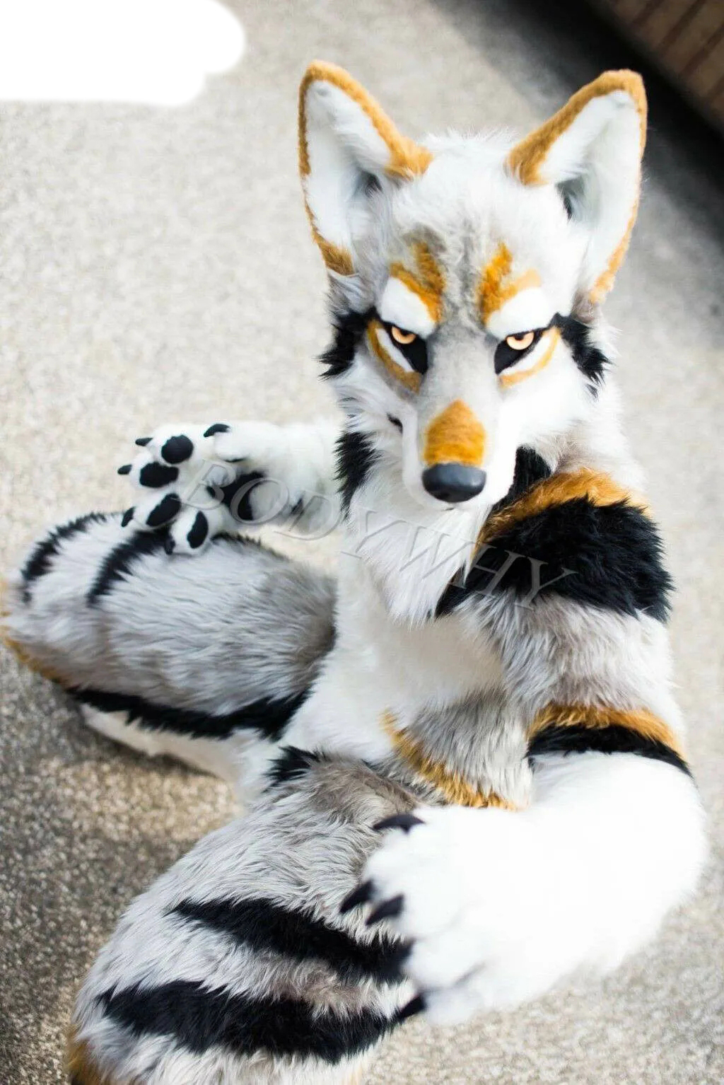 mascot Kostum bulu panjang berbulu Husky anjing rubah kostum maskot Fursuit serigala Cospaly pesta Fursuit setelan Halloween ukuran dewasa