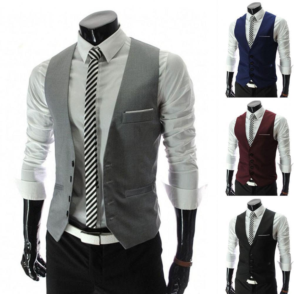 Men's Vests Formal Vest Slim Fit Simple Suit Casual Waistcoat 230705