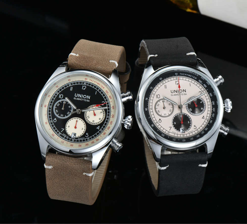 High Quality UNION GLASHUTTESA Luxury Multifunction Chronograph Three Eyes Mens Watch Calendar Waterproof Sports Quartz Designer Movement Watches Montre