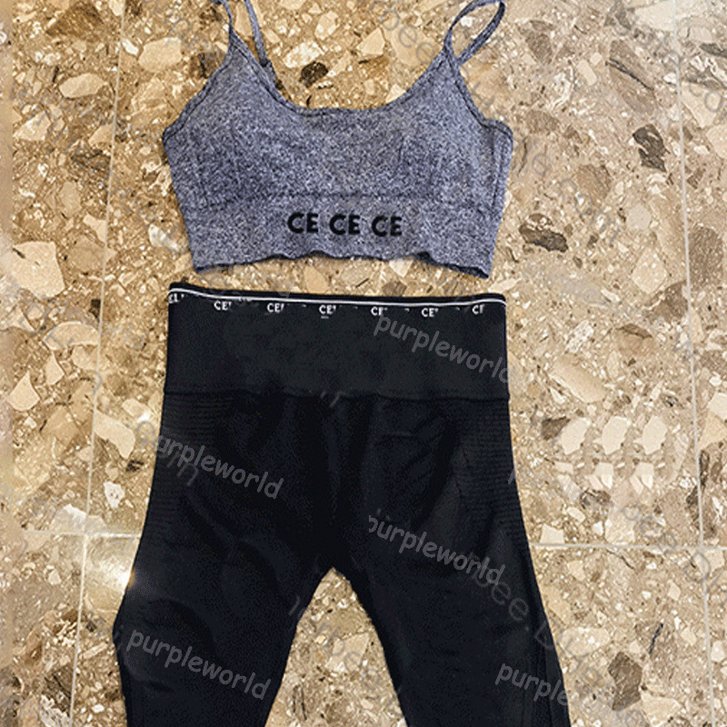 Yoga Wear Two Piece Sleeveless Womens Running Tracksuit Fitness Underwear High Waisted Leggings Tracksuit