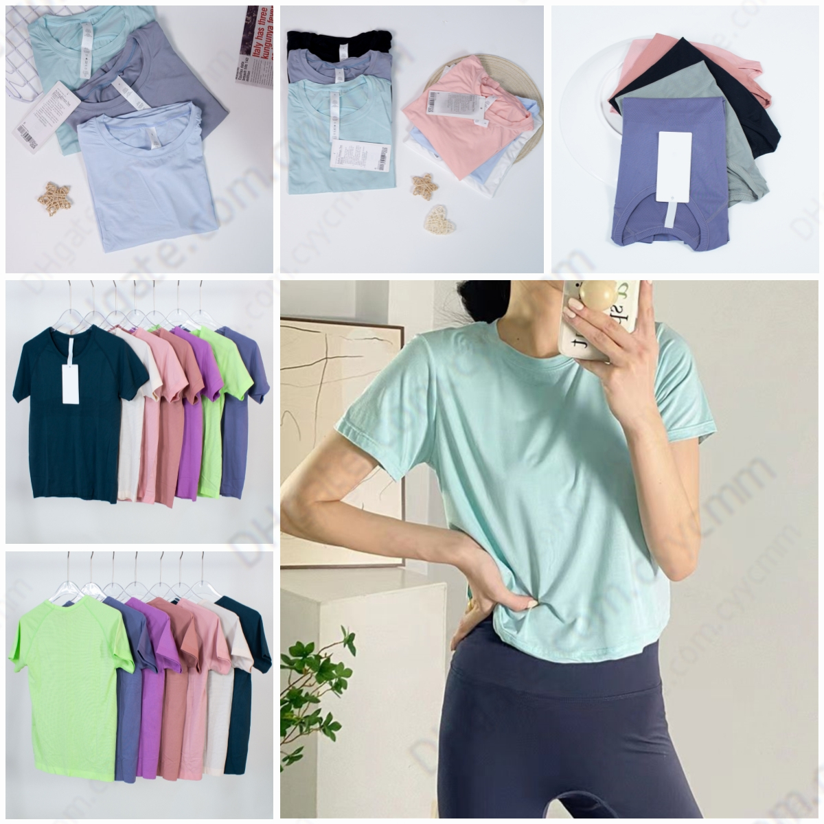 Women's short sleeve yoga top crew neck slim sports shirt quick dry running tank fashion breathable T-shirt outdoor fitness clothing, 44
Women's short sleeve yoga top crew neck slim sports shirt quick dry running tank fashion breathable T-shirt outdoor fitness clothing, 44
