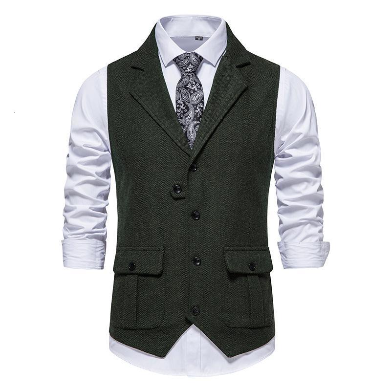 Men's Vests Herringbone Tweed Suit Vest Vintage Lasel Casual 230705