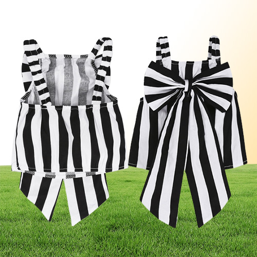 kids designer clothes Summer Baby Girls Outfits Girls Sets Plaid Clothing Shoulderstraps Bow Stripe Top Long Pants Child Out