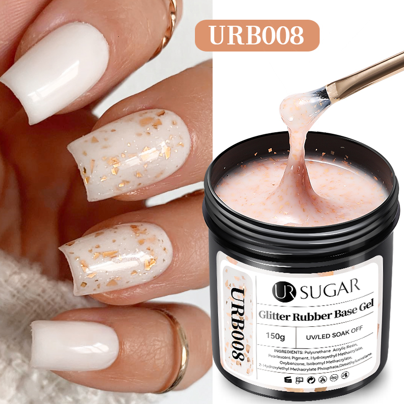 Nail Polish Sugar shiny rubber bottom filled with 150g gold sequins pink camouflage gel color soap UV LED nail gel varnish 230704