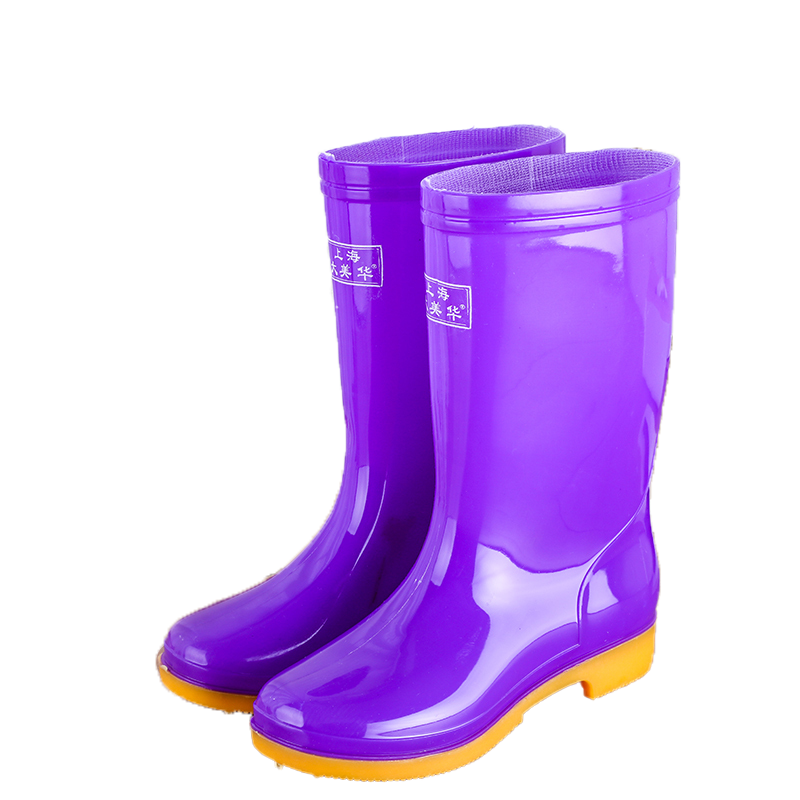 Women MidCalf Boot Ladies Waterproof Rubber Knee Outdoor Shoes Female Winter Warm High Quality Rain Boots Q1216