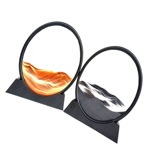 Moving Sand Art Picture Round Glass 3D Deep Sea Sandscape In Motion Display Flowing Sand Frame 712inch For home Decoration Y11238006182