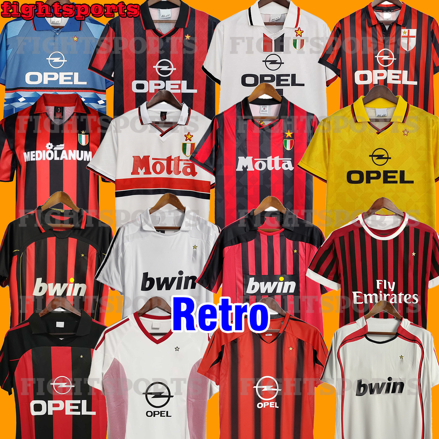 Retro AC MILANs soccer jerseys 96 97 99 Gullit 88 89 02 03 04 05 06 Vintage Maldini Van Basten football RONALDO KAKA Inzaghi aC 06 07 09 10 Rivaldo SHEVCHENKO Baresi Seedor, 95-96 home
Retro AC MILANs soccer jerseys 96 97 99 Gullit 88 89 02 03 04 05 06 Vintage Maldini Van Basten football RONALDO KAKA Inzaghi aC 06 07 09 10 Rivaldo SHEVCHENKO Baresi Seedor, 95-96 home