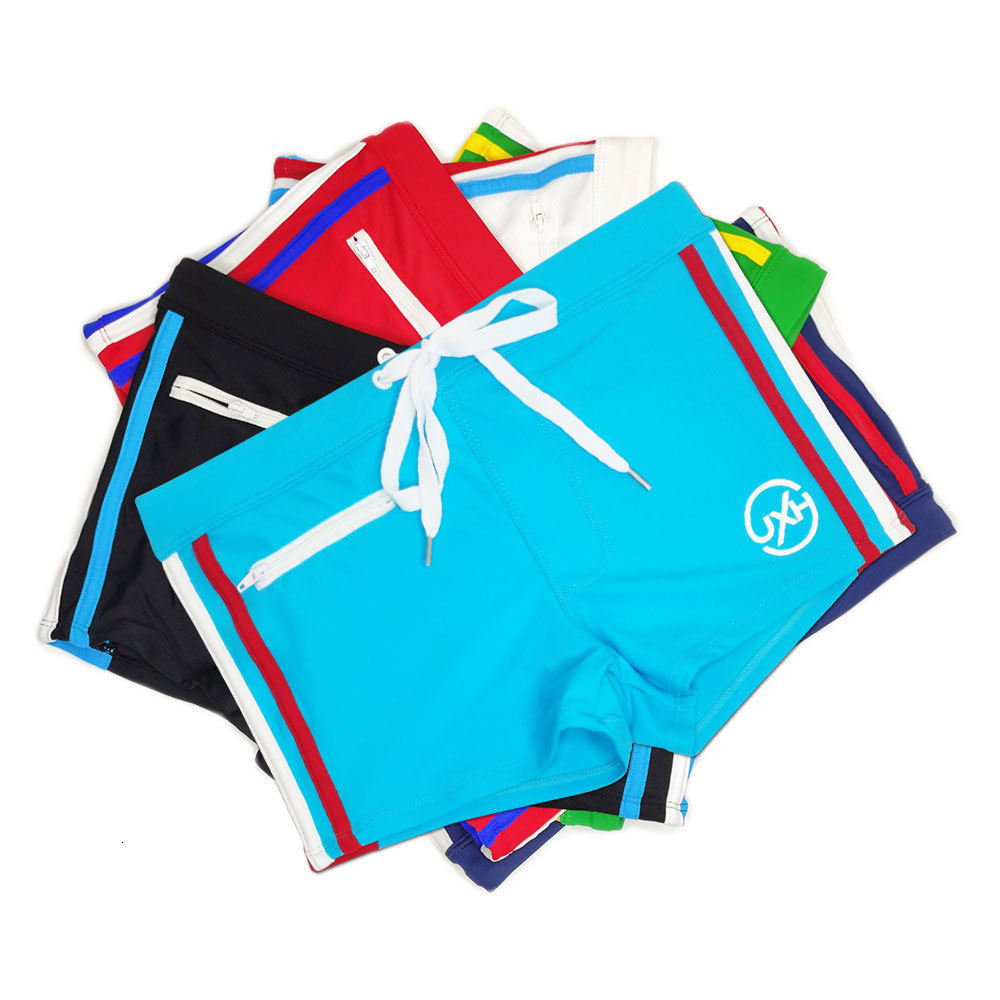 Men's Shorts Sexy swimsuit Beach quick dry men's with zippered pocket short square leg board 230705