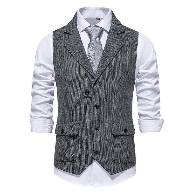 Men's Vests Herringbone Tweed Suit Vest Vintage Lasel Casual 230705