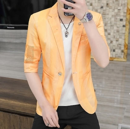 Men's Suits Blazers summer mens fashion thin Single breasted buckle jacket Slim Fit Small Suit Casual Top Coat 230705